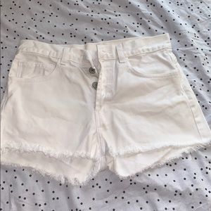 White denim shorts